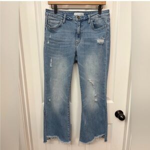 Light Wash Distressed Crop Jeans | Flying Monkey 30